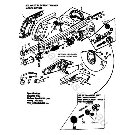 Ryobi RET402 Spare Parts