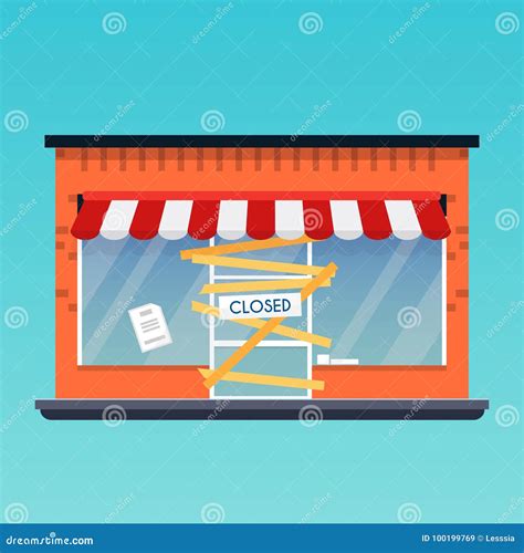 Store Shop is Closed/bankrupt. Flat Design Modern Vector Business Concept Stock Vector ...