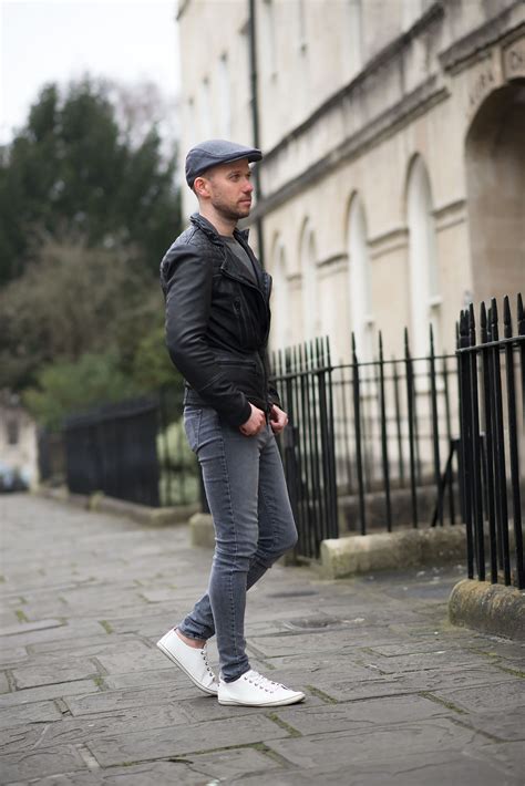 Allsaints Cargo Biker Leather Jacket And Flat Cap Outfit - Your Average Guy