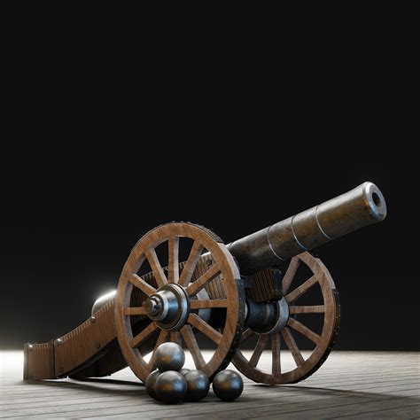 ArtStation - Realistic 3D Old Cannon, Realistic Game Art historical weapon.