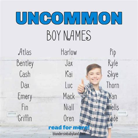 Cute Uncommon Boy Names (1) - Blunders in Babyland