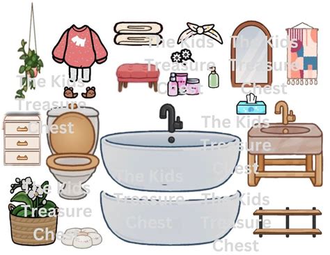 Toca Boca 2 Pages Paper Bathroom 2 Furniture - Etsy in 2023 | Paper doll house, Paper dolls ...