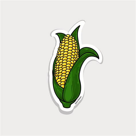 Corn Sticker Corn on the Cob Sticker Vegetable Sticker | Etsy