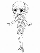 Chibi coloring pages sketch template