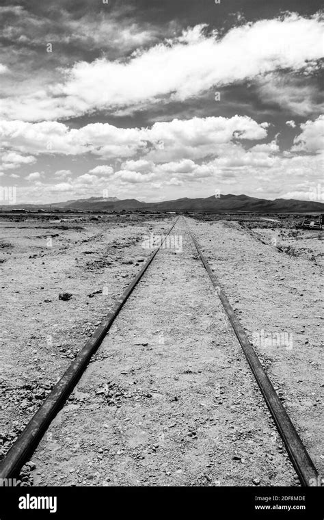 Black and white train tracks Stock Photo - Alamy