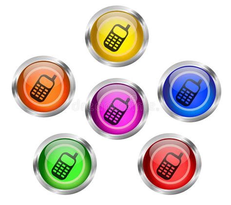 Mobile Cell Phone Icon Button Stock Illustration - Image: 38112673