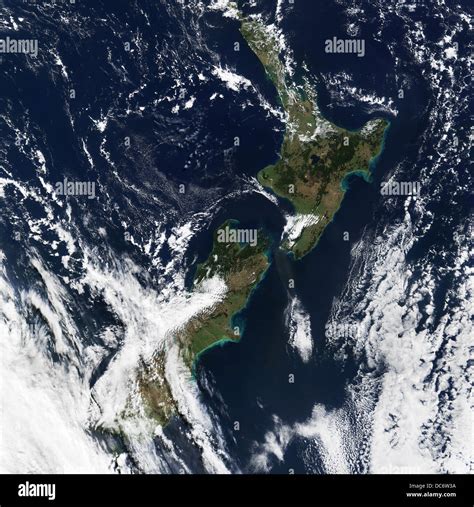 New Zealand satellite view Stock Photo - Alamy