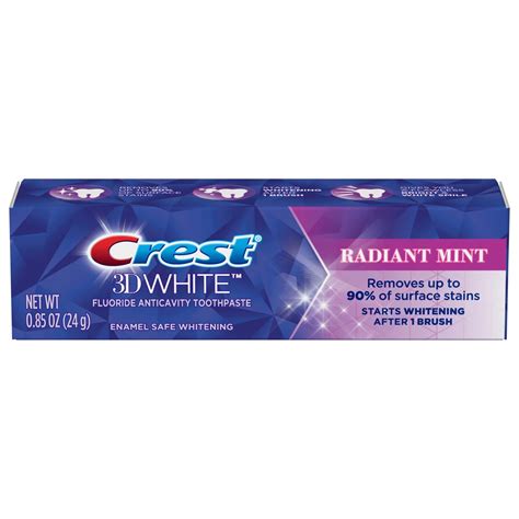 Crest 3D White Radiant Mint Toothpaste Travel Size - Shop Toothpaste at ...