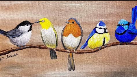 SONGBIRDS Acrylic Painting Tutorial LIVE | How to Paint BIRDS - YouTube