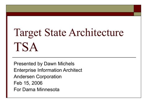 Target State Architecture TSA