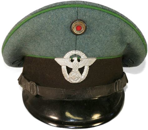 WW2 allemand Ordnungspolizei chapeau de pare-soleil de la police pour militaires du rang