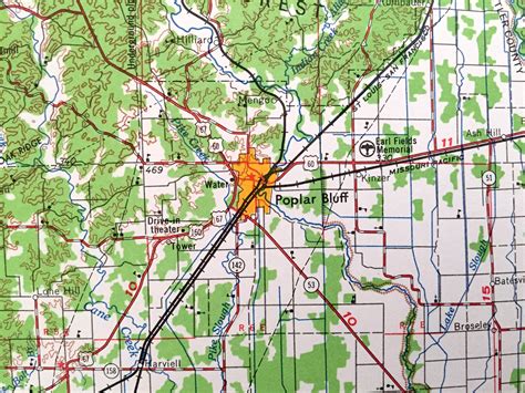 Antique Poplar Bluff Missouri 1960 US Geological Survey | Etsy