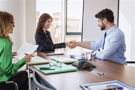 Business People Shaking Hands during Business Meeting Stock Image ...