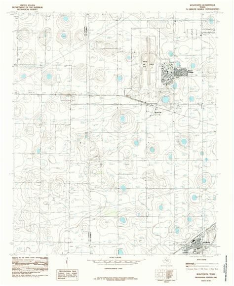 Classic USGS Wolfforth Texas 7.5'x7.5' Topo Map – MyTopo Map Store