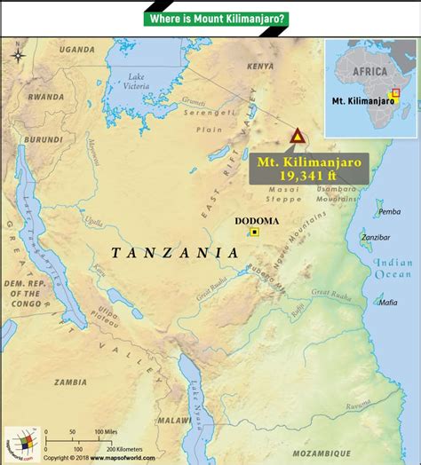 Where is Mount Kilimanjaro | Mount Kilimanjaro on the Map