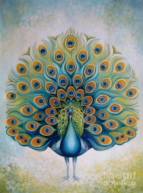 Peacock Painting by Elena Oleniuc