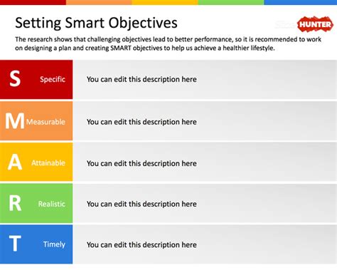 Free Setting SMART Objectives PowerPoint Template & Presentation Slides