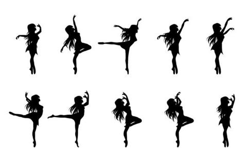 Cute Girl Dancing Silhouette Illustratio Graphic by curutdesign ...