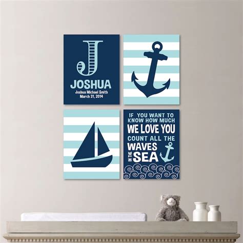 Baby Boy Nursery Art Nautical Nursery Decor Nautical Nursery Print nautical Nursery Art navy ...