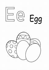 La Letra E Es Para Hoja Imprimible De Huevo Colorear Simple sketch template