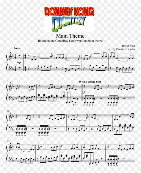 Download Donkey Kong Country Gbc Main Theme - Donkey Kong Country Theme Piano Sheet Music ...