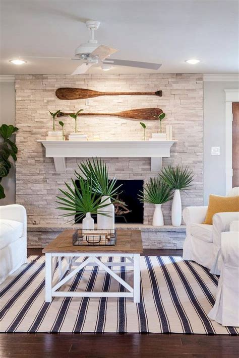 40 Best Modern Farmhouse Fireplace Mantel Decor Ideas (17) | Coastal ...