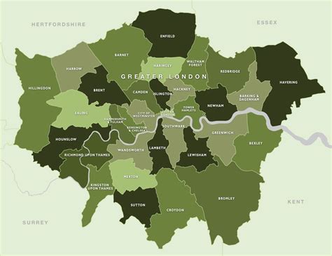 Map of London boroughs - royalty free editable vector map - Maproom | London borough map, London ...