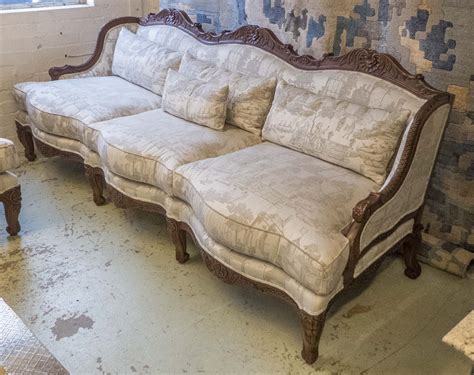 RALPH LAUREN SOFA, Louis XV style with carved showframe, 247cm L x 79cm D x 96cm H. (matching ...