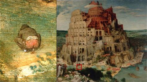 Discovered something interesting in the famous painting, 'The Tower of Babel' by Bruegel, oil on ...