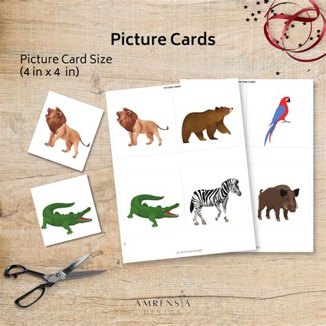 Safari Animals Printable Flashcards Montessori Materials | Etsy Singapore