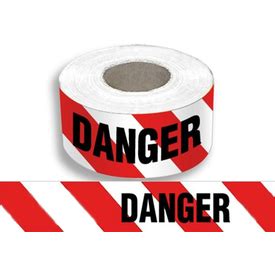 Barricade Tape - DANGER - Red / White - 75mm x 100 mtrs