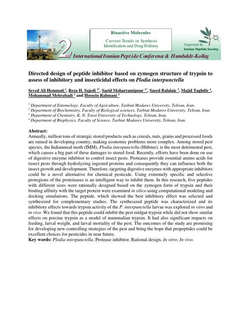 (PDF) Directed design of peptide inhibitor based on zymogen structure of trypsin to assess of ...