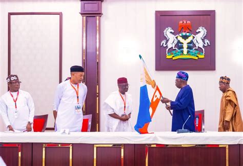 PHOTOS: Tinubu presents APC flag to Monday Okpebholo, Edo guber candidate | TheCable