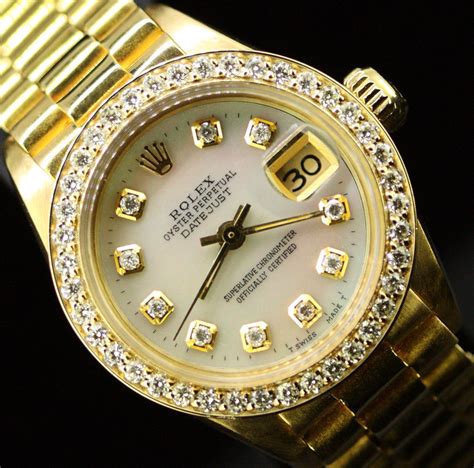 Rolex Ladies Datejust Date President 18K Gold Diamond Dial/Bezel Watch | Timemeter