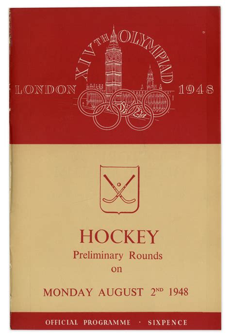 Lot Detail - 1948 London Summer Olympics Hockey Program