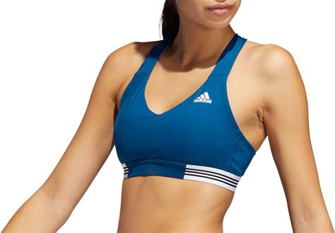 adidas Synthetic Ace 3-stripes Sports Bra in Blue - Lyst