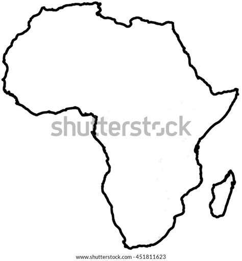 Africa Line Border Map Stock Illustration 451811623