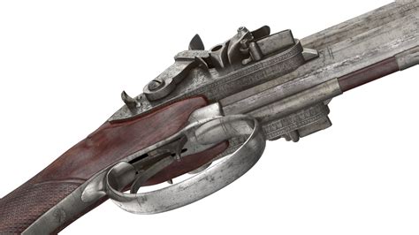 3D Double Barrell Flintlock Pistol - TurboSquid 2063459