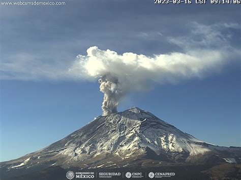 Reporte del monitoreo de CENAPRED al volcán Popocatépetl hoy 16 de ...