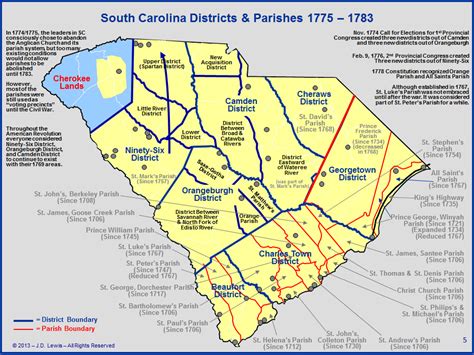 South Carolina in the American Revolution - Districts and Parishes