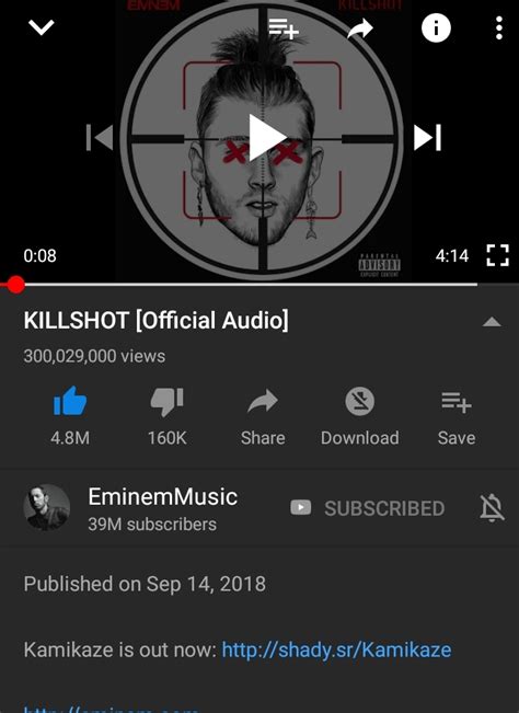 Eminem killshot crossed 300 million views on youtube. : r/Eminem