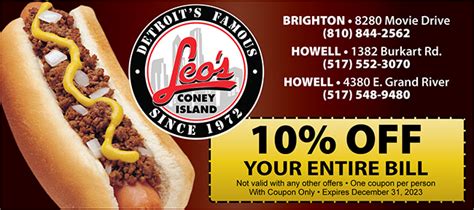 Leo's Coney Island Coupons and Exclusive Discounts from Pocket Pleasers