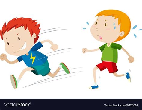 Fast runner and slow runner Royalty Free Vector Image | Slow runners, Fast and slow, Faster runner