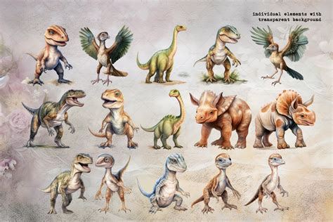 Roar: Watercolor Baby Dinosaurs - Design Cuts