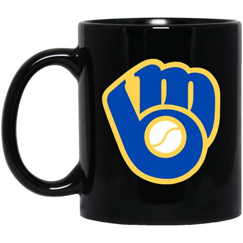 Milwaukee Brewers Glove Logo 11 oz. Black Mug - Diana T-shirt