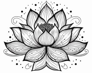 Lotus Printable Coloring Pages