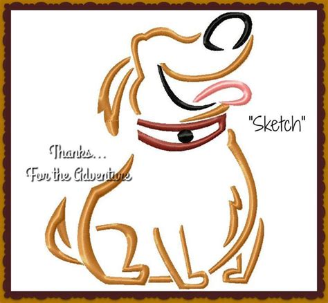 Dug Doug the Dog From up Digital Embroidery Machine Sketch - Etsy