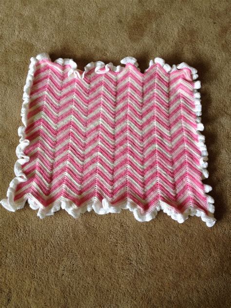 Crochet chevron blanket with ruffle border Chevron - http ...