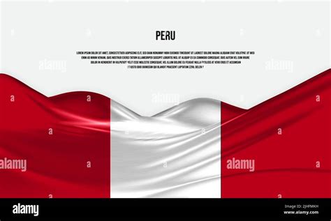 Peru flag design. Waving Peru flag made of satin or silk fabric. Vector ...