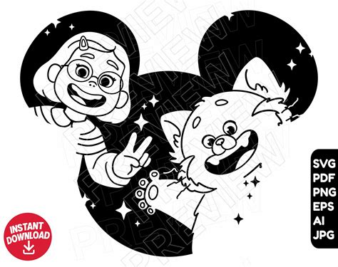 Turning Red Mei lee SVG png clipart red panda Disneyland - Etsy México